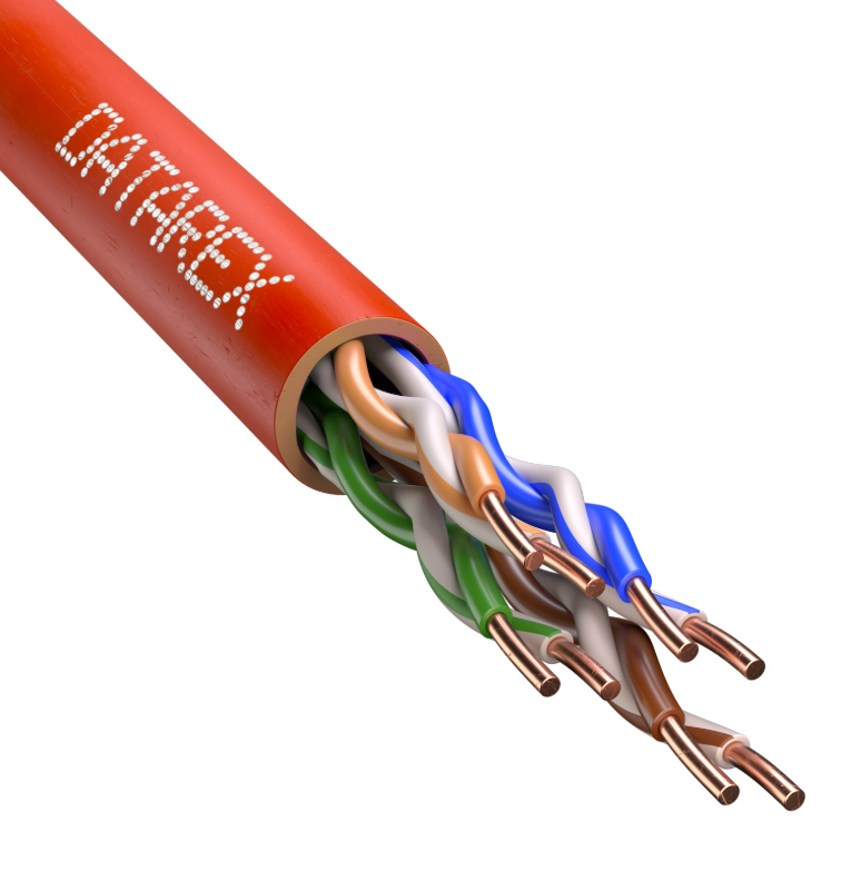 Кабель кат.5е, 4 пары U/UTP, жила 0,51 (+/- 0,01), PVCLS нг(А)-LSLTx, красный, коробка 305