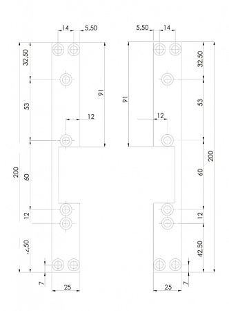 DORCAS SX77 Лицевая панель нерж. DIN Right