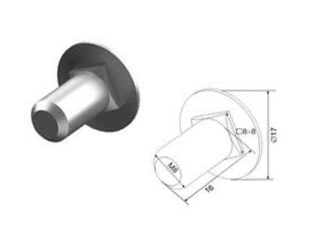 Doorhan 14016P Болт/D=М8/L=16мм/с потайной головкой и квадрат.подголовком/Тупой/Оцинкованный/Метрическая/шаг резьбы