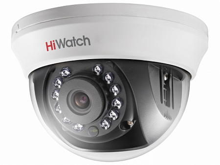 HiWatch DS-T591 (6) 5Mp Купольная HD-TVI видеокамера, 1/2.5" CMOS, 57.1°, 2592x1944@20к/с, 2560x1440/1920x1080@25к/с, 0.01 Лк@F1.2, DNR, DWDR, Smart ИК, OSD, 1хHD-TVI/AHD/CVI/CVBS, ИК до 20м, DC 12В±25%, 5Вт, -20 до +45°С